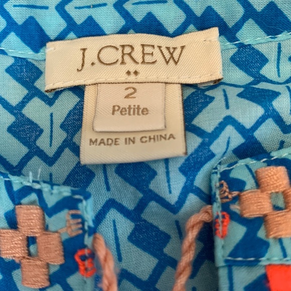 J CREW 100% cotton geometric blue print sleeveless lightweight top LNWOT… - Picture 3 of 11